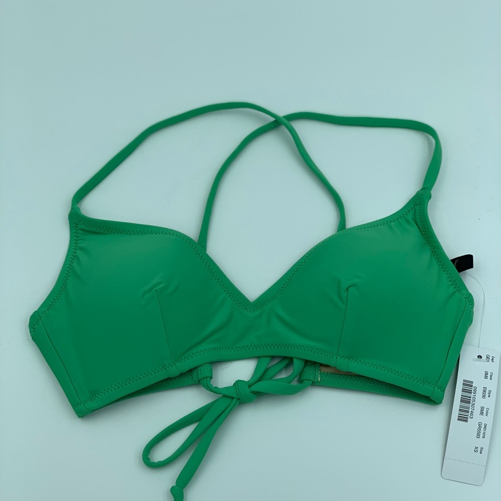 NWT J Crew Sea Green Cross Back Bikini Top